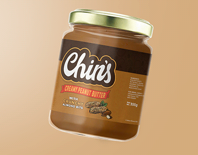 Chin's Peanut Butter Label Design