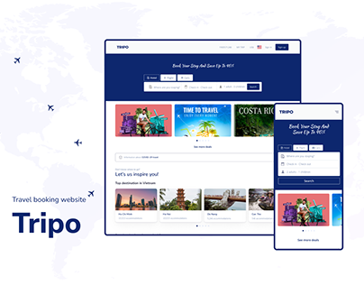 Tripo - Travel Booking Website (Reponsive layout)