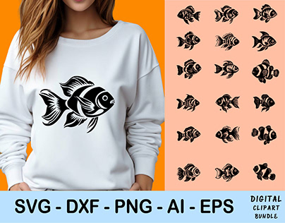 clownfish vector illustration SVG bundle