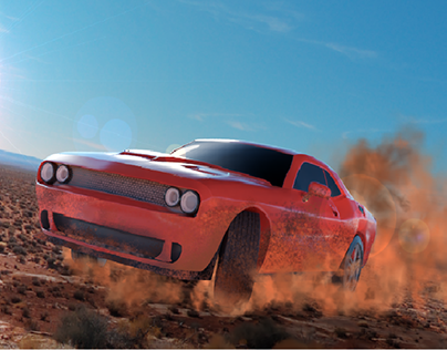 3D render Dodge Challenger Hellcat