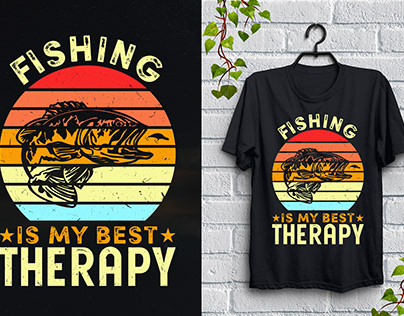 Fishing is My Best Therapy T-Shirt Design,