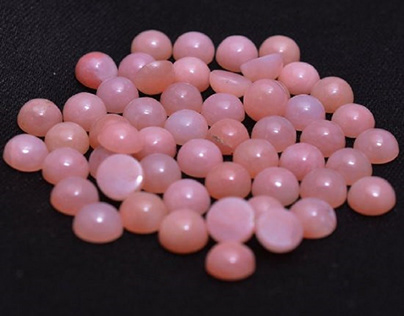 Natural Pink Opal 5mm Smooth Round Loose Cabochon