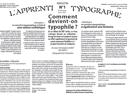 Newsletter L'apprenti Typographe (Projet factice)