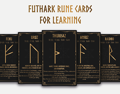 Futhark rune cards for learning