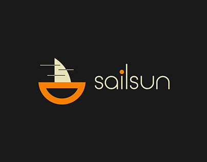 Boat + Sun creative logo design