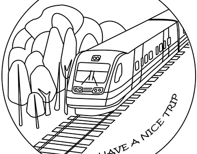 Monoline illustration, train
