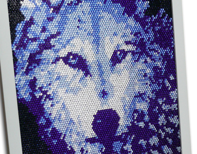 Wolf Swarovski Crystal Art