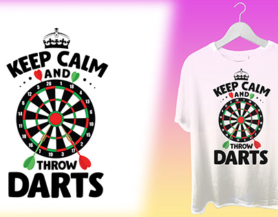 Dart Playing T-shirt (Keep Calm and Throw Darts!)