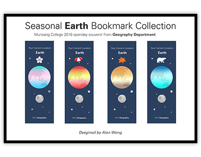 Seasonal Earth Bookmarks Design