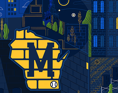 Illustrated murals for the Milwaukee Brewers Academy