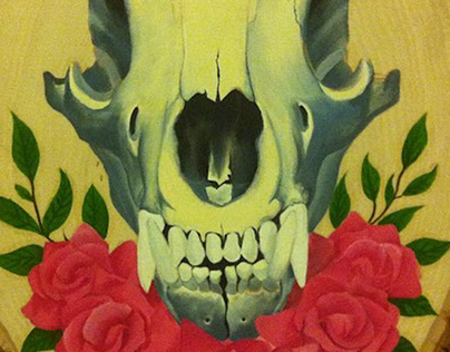 Bear Skull and Roses