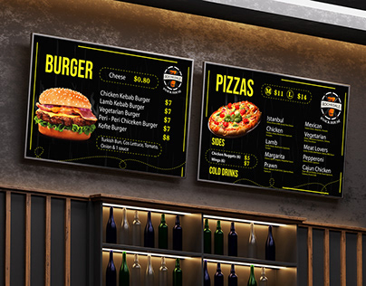 DIgital Menu Screens and menu boards