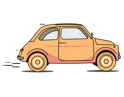 Cute small car illustration