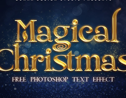 FREE Christmas Gold Text Effect Photoshop
