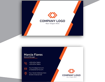Blue And Orange Modern Business Card Template