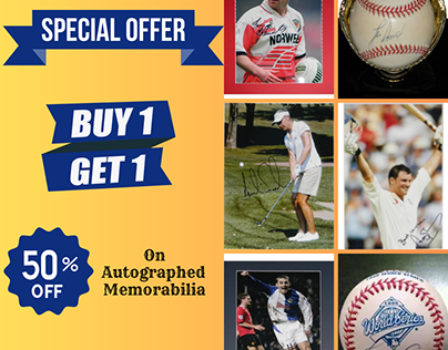 Autographed Memorabilia Sale - Buy 1, Get 1 at 50% Off!