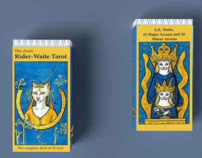 Packaging for Tarot cards in a medieval style
