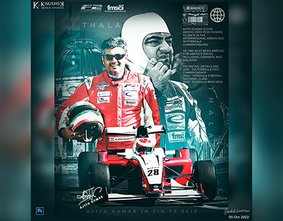 "Ajith Kumar In FIA F2 2010"😊 - Poster Design