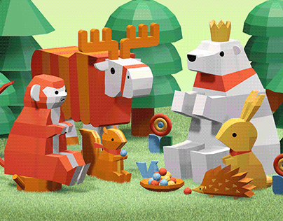 【Blender】Animals in the Forest