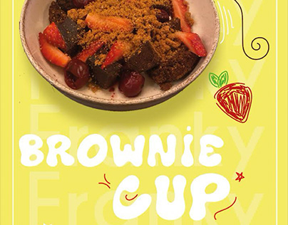 Franky coffee Brownie cup poster design