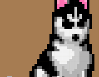 Husky siberiano Pixel Art