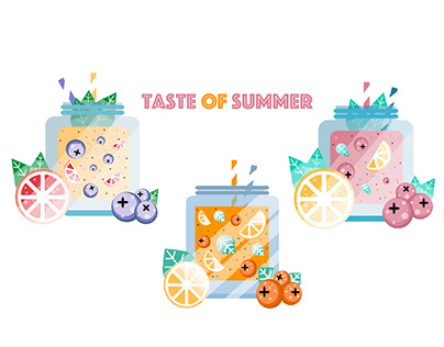 Summer cocktails illustration