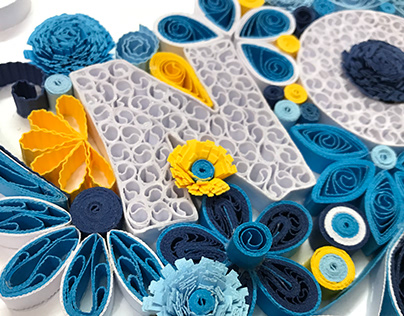 Shades of blue quilling project