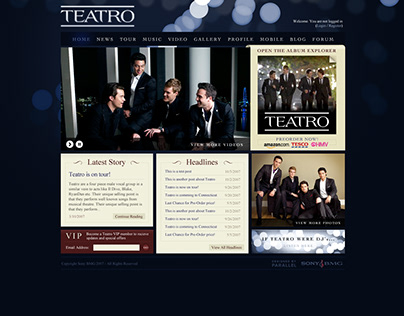 Teatro Website for Sony BMG