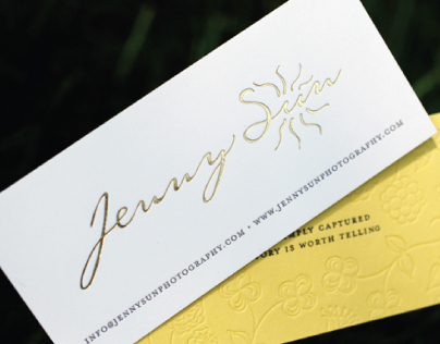 Jenny Sun Letterpress Foil Business Card