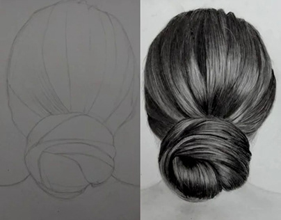 Girls hair sketch