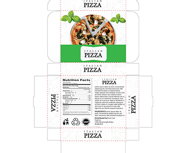 Pizza Box Design(Diecut line)