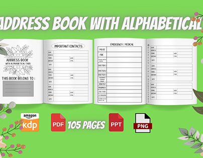 KDP Address Book with Alphabetical Tabs
