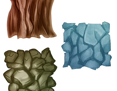 Текстуры: дерево, лед, камень