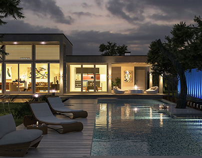 Villa with 3Ds Max, Vray & Photoshop