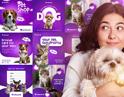 Project thumbnail - Social Media Post Design for Pet Shop I Pet Care