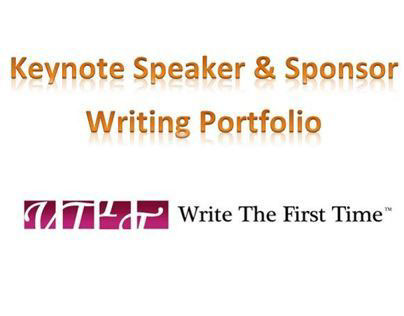 Keynote Speaker & Sponsor Writing Portfolio
