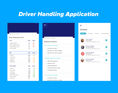 Driver Handling Mobile Application Design