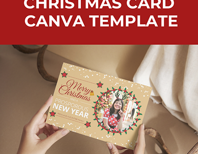 Christmas Card with photo Canva template