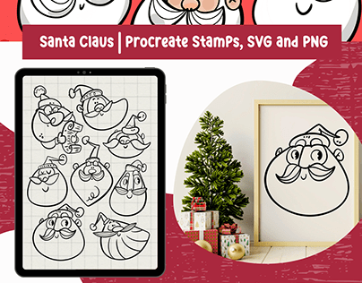 Santa Claus | Procreate stamps - SVG - PNG