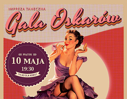 Pin-up style party poster / Plakat w stylu pin-up