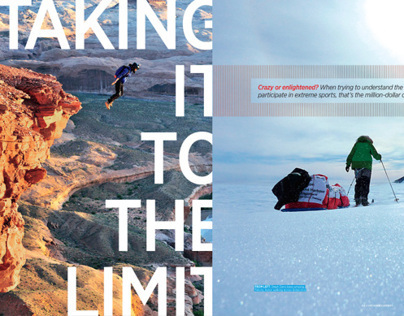 Feature editorial design, extreme sports