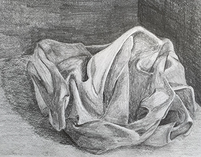 White Fabric Value Drawing (graphite)