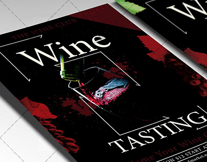 Wine Tasting Events Flyer - PSD Template