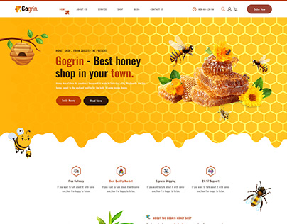 Honey Shop -- PSD Website Landing Page