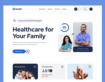 Healthcare Hero Page UI Exploration