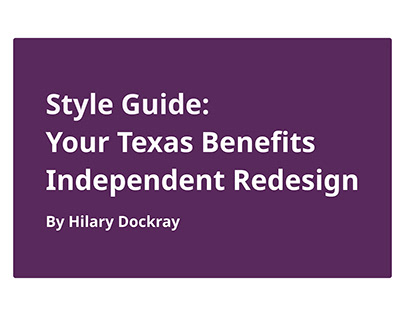 Style Guide for Your Texas Benefits Redesign