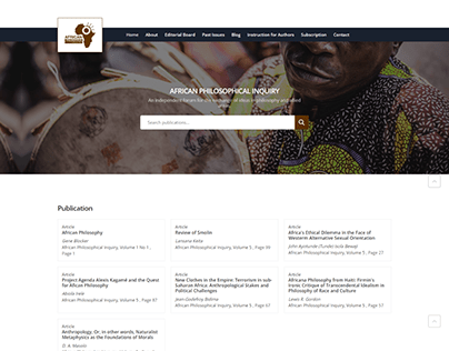 UI/Web Design of African Philosophical Inquiry Website