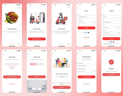 Onboarding/Login/Register Food Mobile App Design