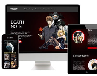 Death note anime responsive web UI