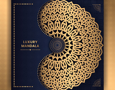 Golden luxury mandala greetings card